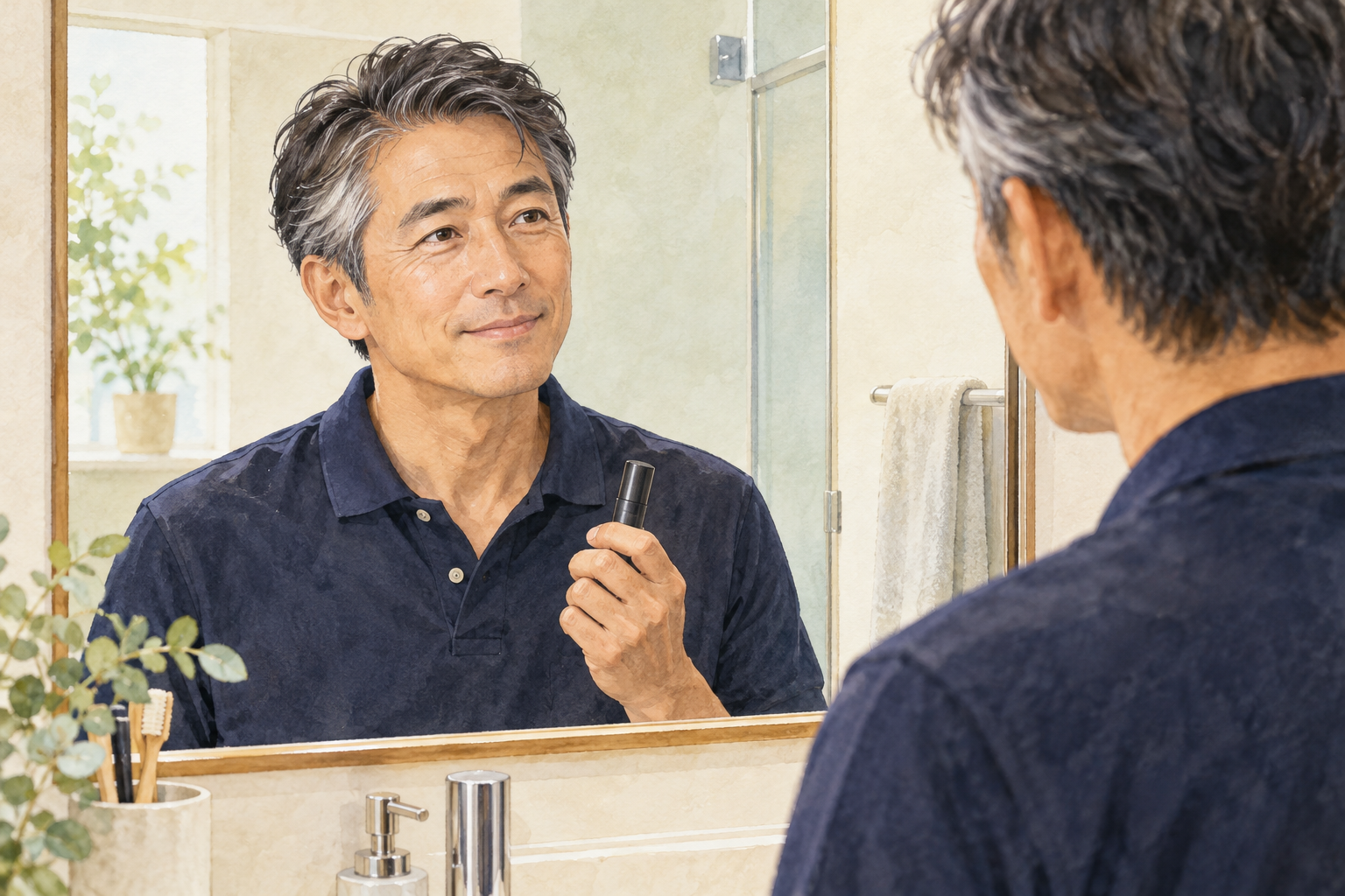 50代男性の生え際の白髪を一日だけ隠すには？選び方と色移りの注意点
