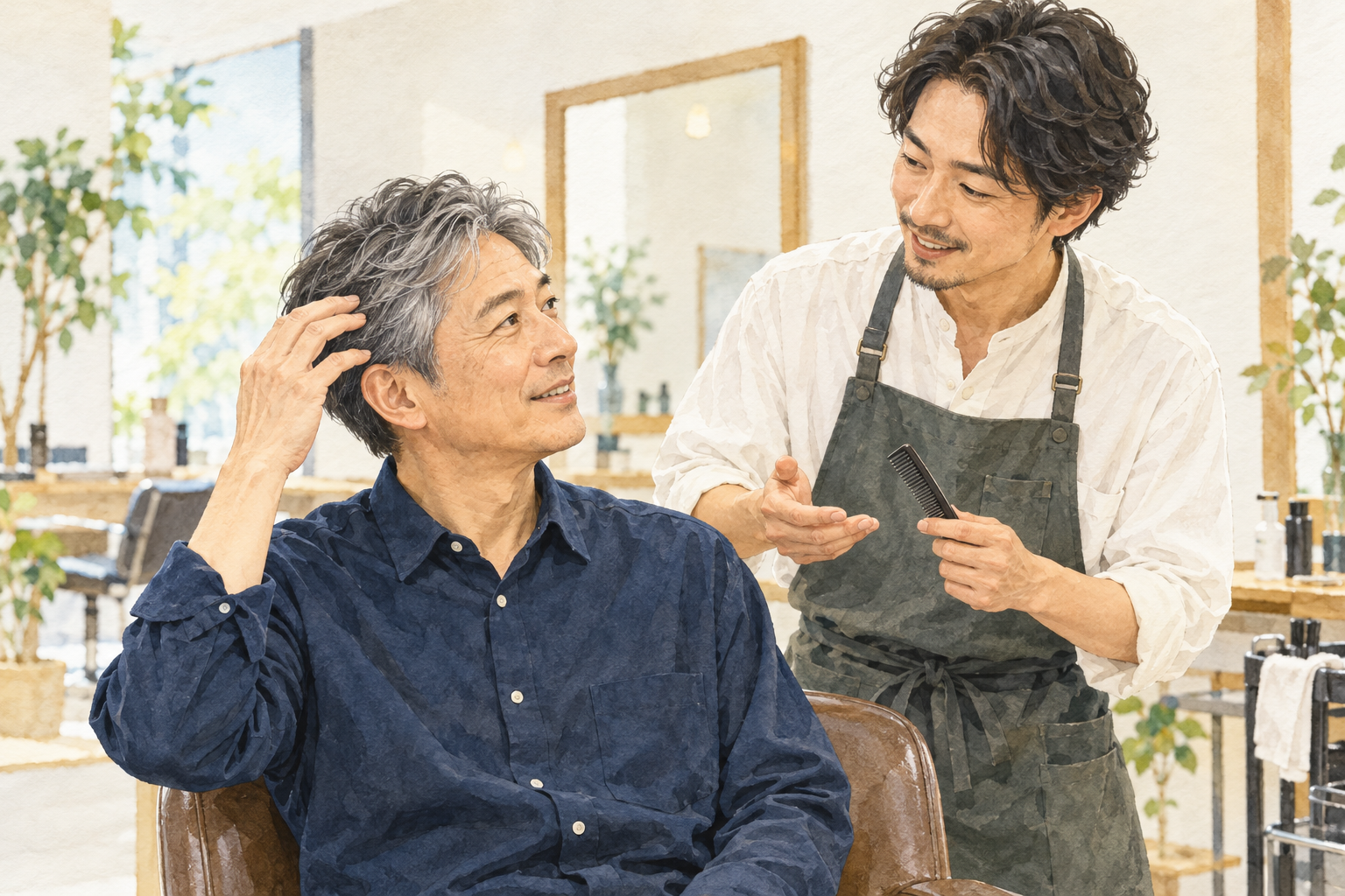 50代男性が白髪染めをやめるには？短髪の移行期間と境目の整え方